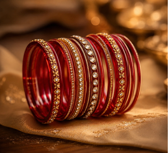 Emerald Green Stone Bangles