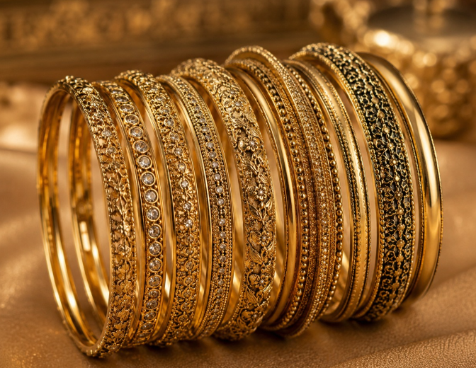 Orange Lac Bangles